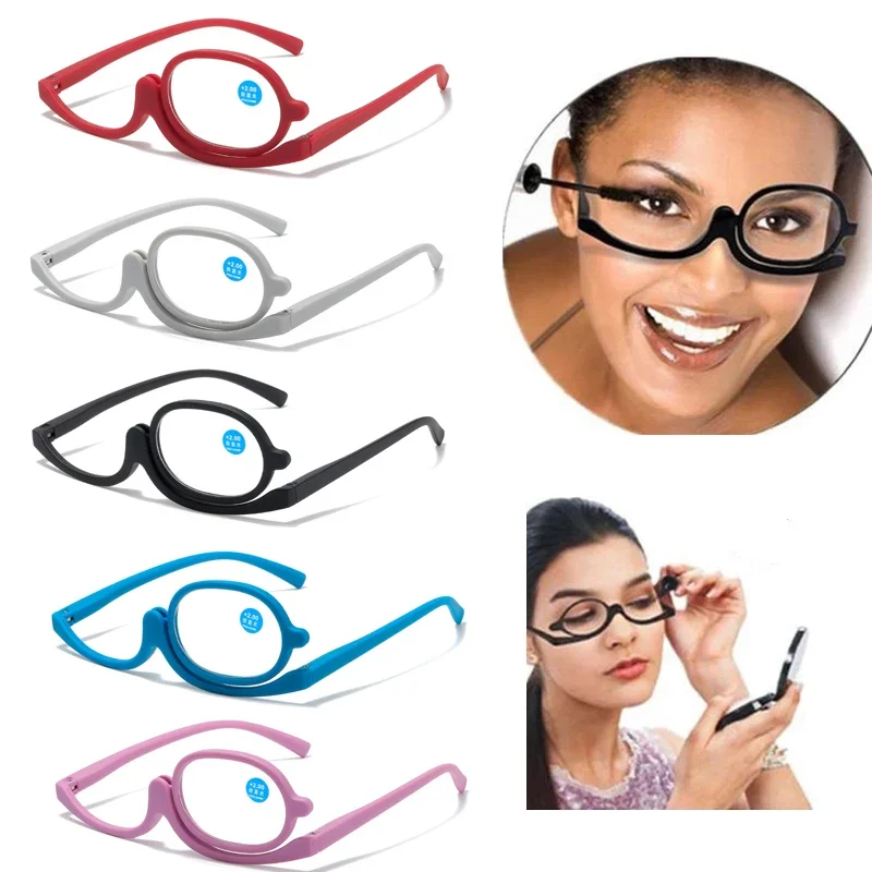 Magnifying Glasses Rotating Makeup Reading Glasses Anti Blue Light Make-up presbyopic Eyeglasses Diopter +1.0 +1.5 +2.0 To +4.0 Magnifying Glasses Rotating Makeup Reading Glasses Anti Blue Light Make-up presbyopic Eyeglasses Diopter +1.0 +1.5 +2.0 To +4.0