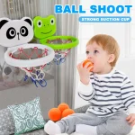 Toddler Animal Themed indoor Basketball Frame Kids Bath Toys set with 3 Plastic Balls Baby Parent Children Interactive fun Game 4