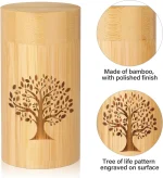 Bamboo Keepsake Urns with Tree of Life Pattern, Set of 2 for Human or Pet Ashes, Holds 7.5 Cubic Inches 3