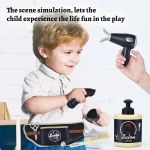 Kids Hair Styling Toys Pretend Hair Salon Shaving Set Fashion Makeup Set Toy For Birthday Party Dress up Game Gift 4