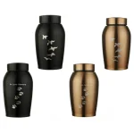 Black/Gold Stainless steel Urns Pets Dog Cat Birds Mouse Cremation Ashes Urn Keepsake Casket Columbarium Pets Memorials