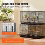 SucceBuy 30In Flight Bird Cage Stackable Divided Small Animal Cage for Kinds of Birds Pet Travel Birdcage with Handle and Perche 6