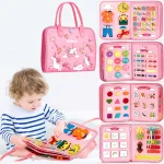 Montessori Toys Busy Board Toddler Sensory Activity Developing Board for Motor Skills， Educational Travel Activity Toys 2
