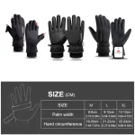 1Pair Ski Gloves Lengthen The Wrist Windproof Warm Thickened Palm Pads Commuting Cycling Waterproof Touch Screen Unisex 6