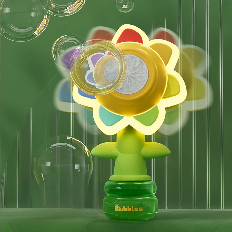 Bubble Machine Toy Electric Automatic Sunflower Shaking Head Adjustment Light Dancing One Key Bubble Maker Toy For Kids Bubble Machine Toy Electric Automatic Sunflower Shaking Head Adjustment Light Dancing One Key Bubble Maker Toy For Kids