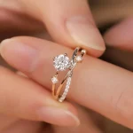 100% 14K Gold Diamond Jewelry Stud Earring for Women Bohemia Engagement Irregular Aros Mujer Oreja 14 K Gold Earring Box 3