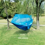 Single and Double Size Nylon Fabric Portable Travel Outdoor Camping Hanging Sleeping  Hammock with Mosquito Net 3