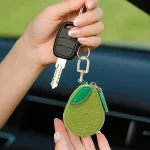 Cute Fruit Shape Leather Coin Purse Mini Zipper Earphone Bag Keychain Pendant Wallet for Women Girls Gift 2