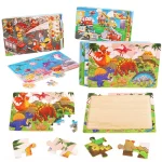 Economy 30piece Montessori 3D Puzzle Cartoon Animal Wooden Jigsaw Puzzle Board Game Educational Toys For Children Gifts 2