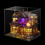 2014 DIY Doll House Wooden Miniature Building Kits  Dollhouse Furniture Accessories Toys for Children Birthday Creative Gifts 4