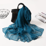 Women Gradient Solid Color Chiffon Georgette Scarf 50x160cm Long Shawl