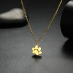 Lucktune Paw Print Pendant Necklace Stainless Steel Dog Cat Pet Paw Chain Necklace Women Minimalist Animal Jewelry Birthday Gift 6