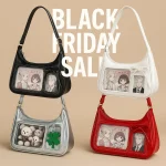 Y2k Harajuku Shoulder Bag Women Korean Transparent Ita Bag School Crossbody Bag Female Japanese Designer Preppy Handbag Purse 2