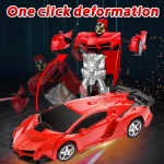 Electric RC Car 2 In 1 Transformation Robots Sports Vehicle Model Robots Boys Toys Remote Cool RC Deformation Cars Kid Toy Gifts 2