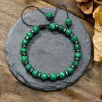 4 Styles Fashionable Malachite Bracelet, Natural Stone Beads Bracelet for Men and Women Valentine's Day Gift 2