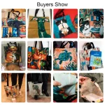 Custom Photo Tote Bag Personalized Reusable Grocery Shopping Shoulder Bag with Foldable Design Polyester Storage Pouch 6