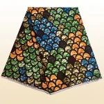 1pc Damask Fabric 5.48meter African Wax Fabric,Ghana Kente Design African Printed Wax Fabric Nigeria Ankara Kitenge Pagnes 5