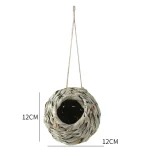Birds Nest Bird Cage Grass Egg Cage Bird House Outdoor Decorative Weaved Hanging Parrot Nest Houses Pet Bedroom 4