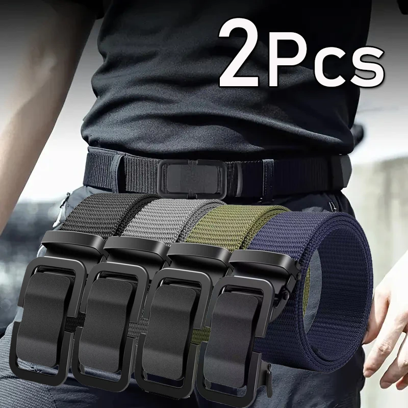 Newest Men's Tactical Belt Automatic Metal Buckle Waist Belt Nylon Canvas Hunting Golf Outdoor Work Trousers Belts for Man Jeans Newest Men's Tactical Belt Automatic Metal Buckle Waist Belt Nylon Canvas Hunting Golf Outdoor Work Trousers Belts for Man Jeans