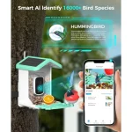 Bird Feeder with Camera 4K HD AI Birds Species Identification Cam Smart Bird Camera with Solar Powered Auto Capture and Instant 2