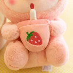 Cute Milk Tea Pig Plush Toy - Cartoon Animal Transformation Stuffed Doll, Kawaii Frog Plushie, Soft Hugging Pillow Gift 5
