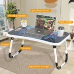 Extra-Large Multifunctional Folding Table, Portable Multi-Color Wooden Laptop Desk with Cup Holder, Ideal for Work and Reading 3
