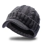 Big Head Men Winter Outdoors Oversize Knitted Hat Women Warm Fleece lining Woolly Hats Lady Newsboy Cap Dad Large Baseball Cap 3