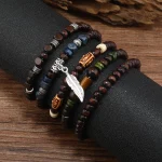 10pcs Vintage Bohemia Men's Bracelets - Fashion Stylish Leaves Wristwear Accessory for Durable Fashion Jewelry Gifts 6