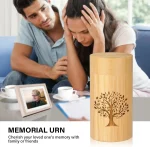 Bamboo Keepsake Urns with Tree of Life Pattern, Set of 2 for Human or Pet Ashes, Holds 7.5 Cubic Inches 5