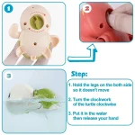 Baby Bath Toys Bathing Cute Swimming Turtle Whale Pool Beach Classic Chain Clockwork Water Toy For Kids Water Playing Toys 6