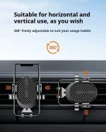 NEW Car Phone Holder Air Outlet Gravity Sensor Triangle Mount Simplicity Design Frosted Surface for Vehicle Dashboard 5