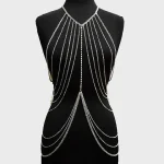 Multilayer Women Body Chain Harness Female Chest Chain Shiny Sexy Accessories Fashion Waist Jewelry Body Decoration 4