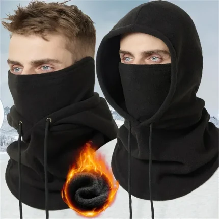 Winter Thermal Fleece Hat Hooded Outdoor Windproof Cold Warm Skiing Sport Balaclava Men Women Neck Warmer Cycling Face Mask Caps