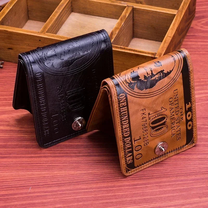 Men's Wallets with 100 US Dollar Pattern Hasp Male Leather Wallet with Zipper Card Holder Coin Pocket Purse cartera hombre Men's Wallets with 100 US Dollar Pattern Hasp Male Leather Wallet with Zipper Card Holder Coin Pocket Purse cartera hombre