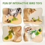 Pet Toy cat Plush toy emulates the sound bird to amuse the cat elastic rope to relieve boredom and resist scratching and biting 3