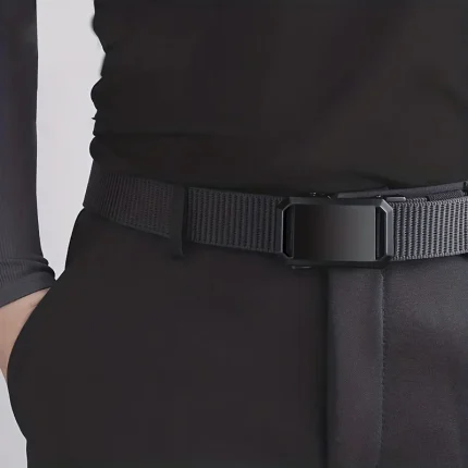 Men's Tactical Waist Belt Durable Automatic Workwea Outdoor Adventures Buckle For Sports Canvas Unisex