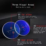 Progressive Multifocal Reading Glasses for Women and Men Anti-Blue Light Half Frame Bifocal Presbyopia Eyeglasses +100 To +400 3