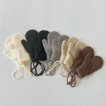 Winter Baby Wool Gloves Halter Knitted Kids Mittens for Girls Boys Accessories Candy Color Children Gloves Baby Gift 1-4Y 4