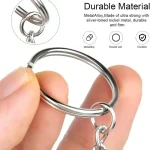 50/500pcs Silver Plated Metal Blank Keyring Keychain Split Key Rings with Chain Climbing Buckles Carabiner Keychain Accessories 2
