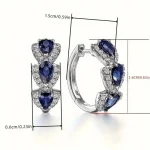 Crystal-Like Synthetic Gemstone Embellished Hoop Earrings - Elegant Minimalist Design for Banquet & Party, Women's Jewelry Gift 2