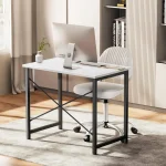 JHK Computer Office Desk Writing Study Office Gaming Table Modern Simple Style Compact Metal Frame Wood Tabletop Easy Assembly 3