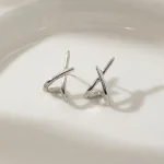 LATS Trendy Gold Color Cross Stud Earrings for Women Dainty Simple Minimalist Earring Fashion Jewelry Party Gifts Wholesale 5
