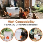 Automatic Gravity Chicken Feeder DIY Rainproof Poultry Feeder with Port to Reduce Spillage for Farm Chicken & Duck Food Controll 5