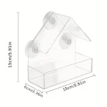 Acrylic Bird Feeder Clear Window Outside Hanging Bird Feeder House with Suction Cup for Garden Outdoor Backyard Wildlife Birding 6