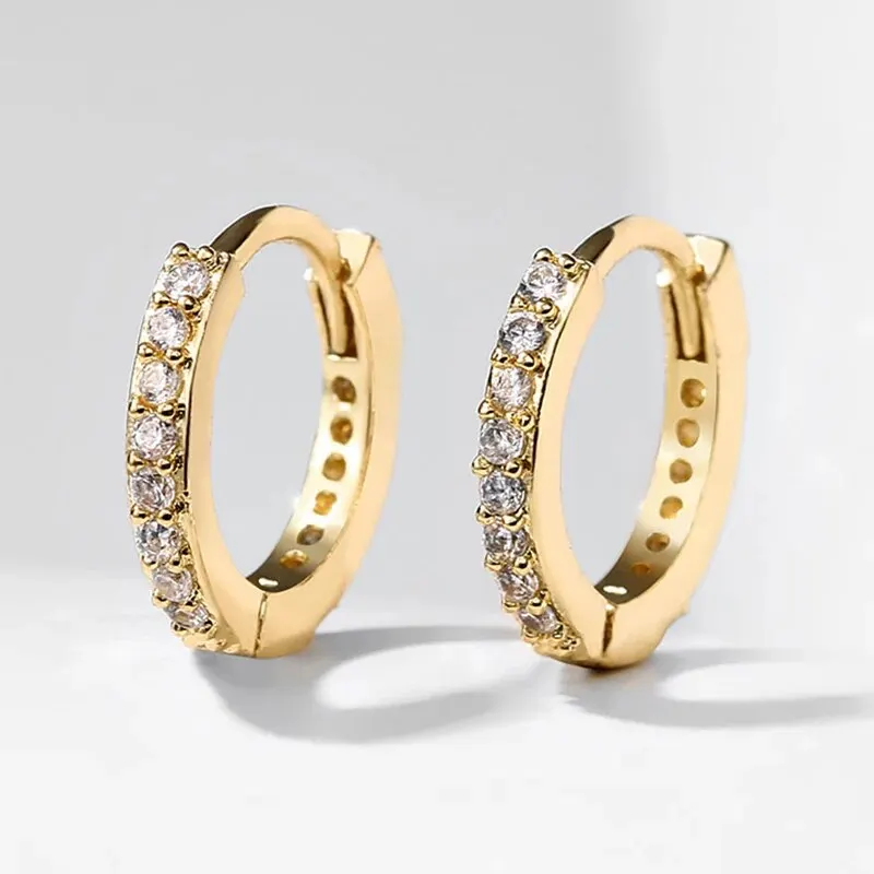 1 Pair Minimal Exquisite Hoop Crystal Zirconia Small Huggie Thin Cartilage Earring For Women Helix Tragus Piercing Jewelry 1 Pair Minimal Exquisite Hoop Crystal Zirconia Small Huggie Thin Cartilage Earring For Women Helix Tragus Piercing Jewelry