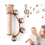 Baby Musical Toys Wooden Bear Rattle Bell Drum Xylophone Percussion Early Educational Instrument Playthings for Toddlers Kids 5
