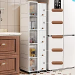 Slim Cabinet 20cm Wide Rolling Storage 2-6 Tiers Large Capacity Space-Saving Heavy-Duty for Kitchen Living Room Bedroom 3