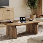 Tribesigns Farmhouse Rectangular Coffee Table, 47.24-Inch Engineered Wood Center Cocktail Tea Table with Sturdy Base 4