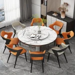 French Style 1Pc Leather Dining Chair with Backrest, Hollow Design, Suitable for Clubhouse Hotel Western Restaurant Cafe 3