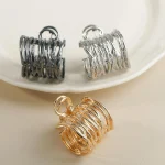 Fashion Gold Color Hollow Geometric Hair Clips Metal Hair Claw Cross Hairclip Headband Hairpin Hair Crab Women Hair Accessories 5